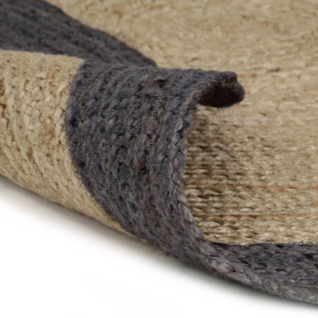 vidaXL Vloerkleed handgemaakt met donkergrijze rand 90 cm jute afbeelding2 - 1