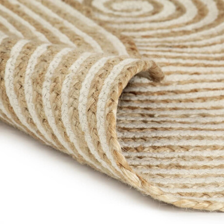 vidaXL Vloerkleed handgemaakt met spiraal ontwerp 150 cm jute wit afbeelding2 - 1