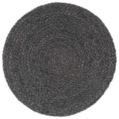 vidaXL Placemats 6 st rond 38 cm jute donkergrijs afbeelding2 - 1