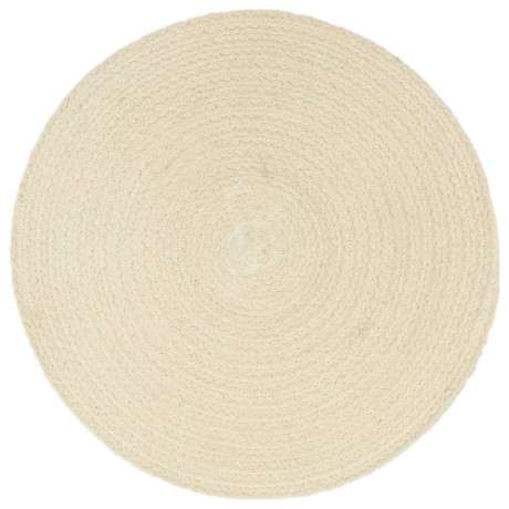 vidaXL Placemats 4 st rond 38 cm katoen natuurlijk afbeelding2 - 1