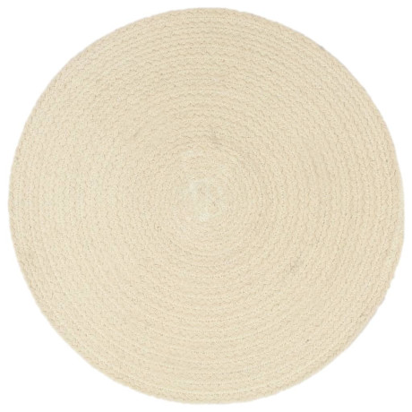 vidaXL Placemats 6 st rond 38 cm katoen natuurlijk afbeelding2 - 1