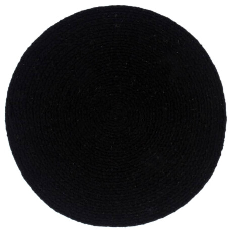 vidaXL Placemats 6 st rond 38 cm katoen effen zwart afbeelding2 - 1