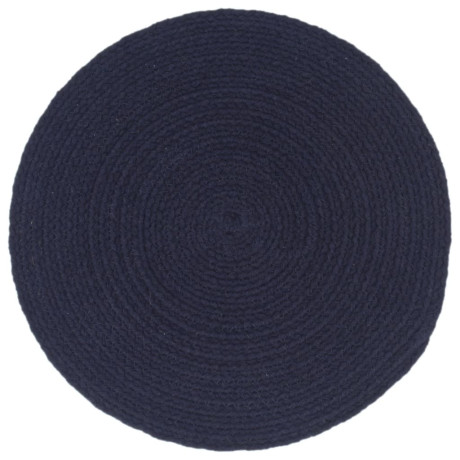 vidaXL Placemats 4 st rond 38 cm katoen effen marineblauw afbeelding2 - 1