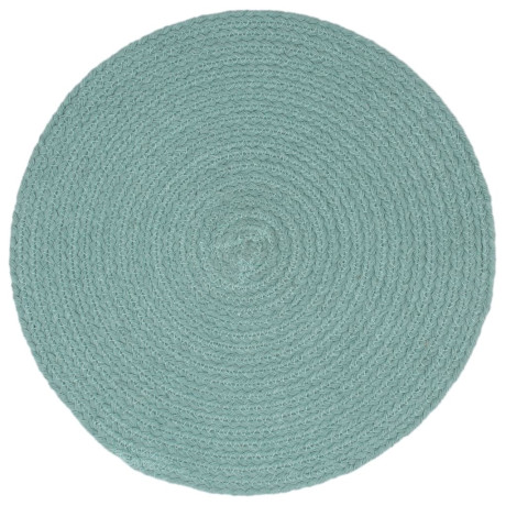 vidaXL Placemats 4 st rond 38 cm katoen effen groen afbeelding2 - 1