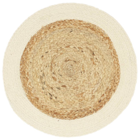 vidaXL Placemats 4 st rond 38 cm jute en katoen natuurlijk afbeelding2 - 1