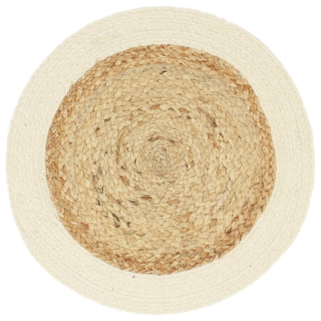 vidaXL Placemats 4 st rond 38 cm jute en katoen natuurlijk afbeelding2 - 1