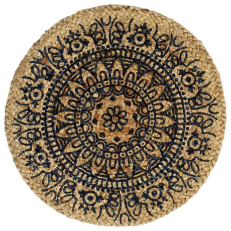 vidaXL Placemats 4 st rond 38 cm jute donkerblauw afbeelding2 - 1