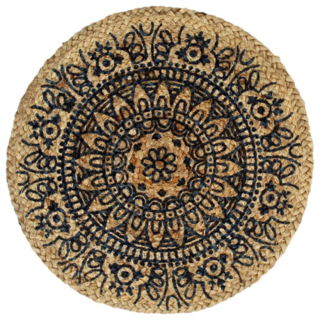 vidaXL Placemats 6 st rond 38 cm jute donkerblauw afbeelding2 - 1