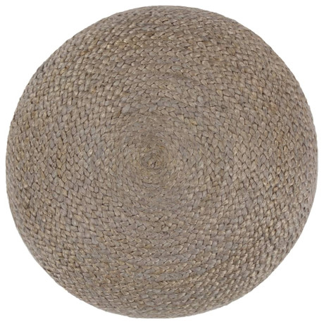 vidaXL Poef handgemaakt 45x30 cm jute lichtgrijs afbeelding2 - 1