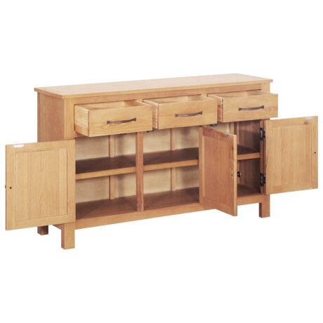 vidaXL Dressoir Bruin 112 x 33.5 x 70 cm Massief eikenhout afbeelding2 - 1