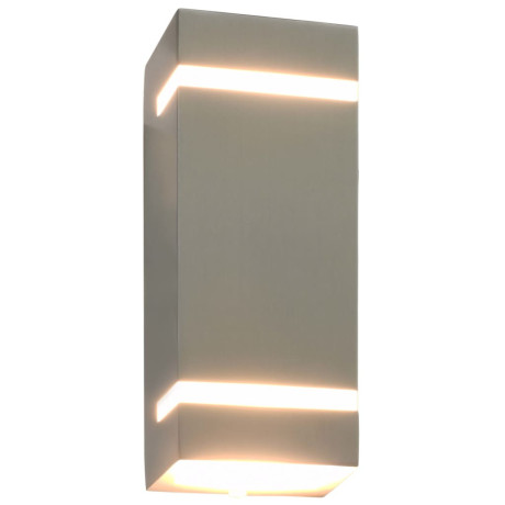 vidaXL Buitenwandlampen 2 st 35 W rechthoekig zilverkleurig afbeelding2 - 1