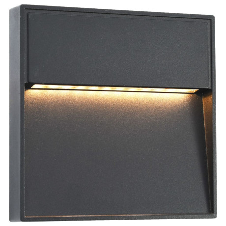 vidaXL LED-buitenwandlampen 2 st 3 W vierkant zwart afbeelding2 - 1