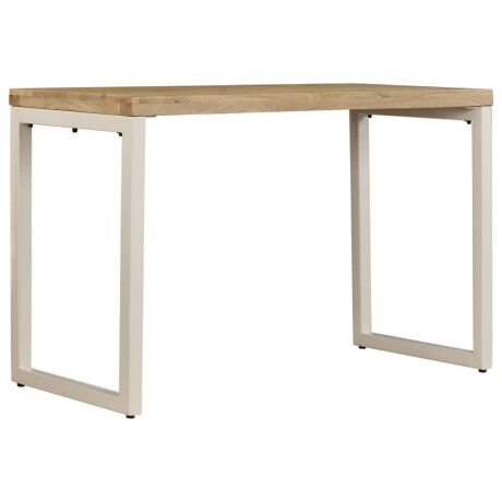 vidaXL Eettafel 115x55x76 cm massief mangohout en staal afbeelding2 - 1