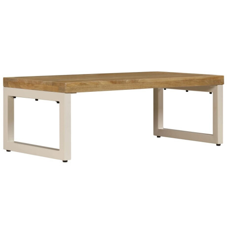 vidaXL Salontafel 100x50x35 cm massief mangohout en staal afbeelding2 - 1
