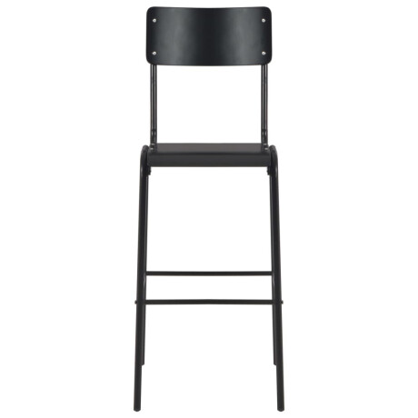 vidaXL Barstoelen 2 st massief multiplex staal zwart afbeelding2 - 1