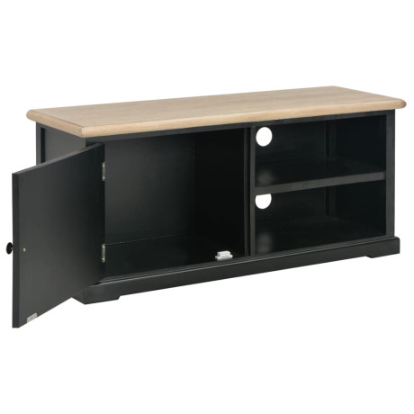 vidaXL Tv-meubel 90x30x40 cm hout zwart afbeelding2 - 1