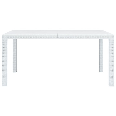 vidaXL Tuintafel 150x90x72 cm rattan-look kunststof wit afbeelding2 - 1