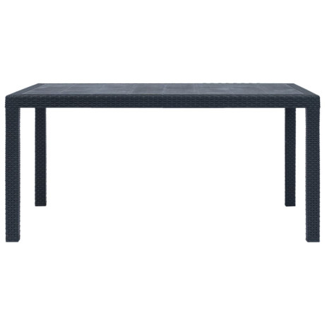 vidaXL Tuintafel 150x90x72 cm rattan-look kunststof antraciet afbeelding2 - 1