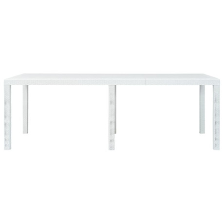 vidaXL Tuintafel 220x90x72 cm rattan-look kunststof wit afbeelding2 - 1