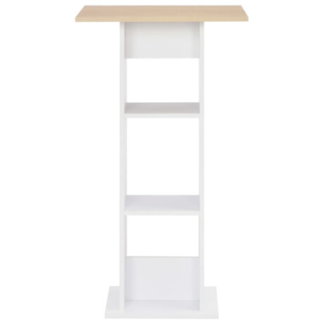 vidaXL Bartafel 60x60x110 cm wit en sonoma eikenkleurig afbeelding2 - 1