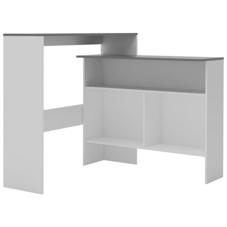 vidaXL Bartafel met 2 tafelbladen 130x40x120 cm wit en grijs afbeelding2 - 1