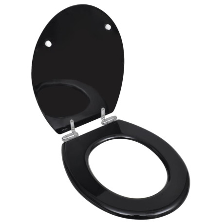vidaXL Toiletbril met soft-closedeksel 2 st MDF zwart afbeelding2 - 1
