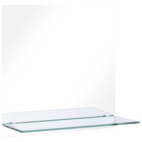 vidaXL Wandspiegel met schap 60x60 cm gehard glas afbeelding2 - 1