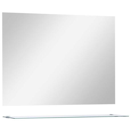 vidaXL Wandspiegel met schap 80x60 cm gehard glas afbeelding2 - 1