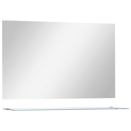 vidaXL Wandspiegel met schap 100x60 cm gehard glas afbeelding2 - 1