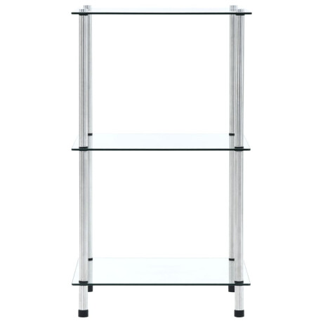 vidaXL Kastje 3-laags 40x40x67 cm gehard glas transparant afbeelding2 - 1