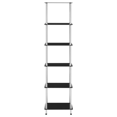 vidaXL Kastje 6-laags 40x40x160 cm gehard glas zwart afbeelding2 - 1