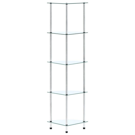 vidaXL Kastje 5-laags 30x30x130 cm gehard glas transparant afbeelding2 - 1