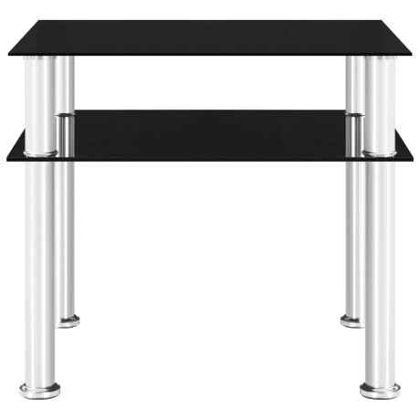 vidaXL Bijzettafel 45x50x45 cm gehard glas zwart afbeelding2 - 1
