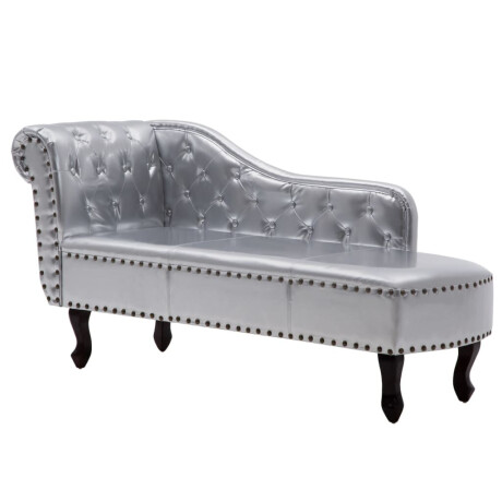 vidaXL Chaise longue kunstleer zilverkleurig afbeelding2 - 1