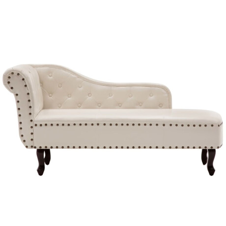 vidaXL Chaise longue kunstleer crèmewit afbeelding2 - 1