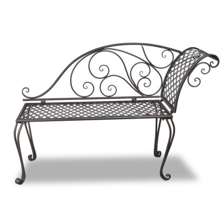 vidaXL Chaise longue 128 cm staal antiekbruin afbeelding2 - 1