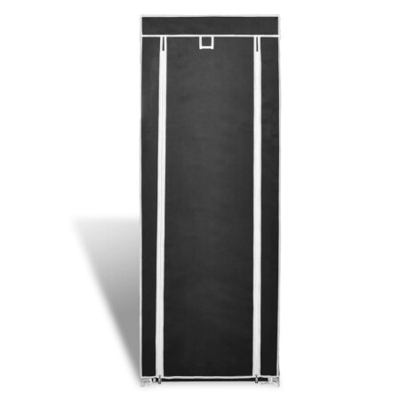 vidaXL Schoenenkast met hoes 57x29x162 stof zwart afbeelding2 - 1