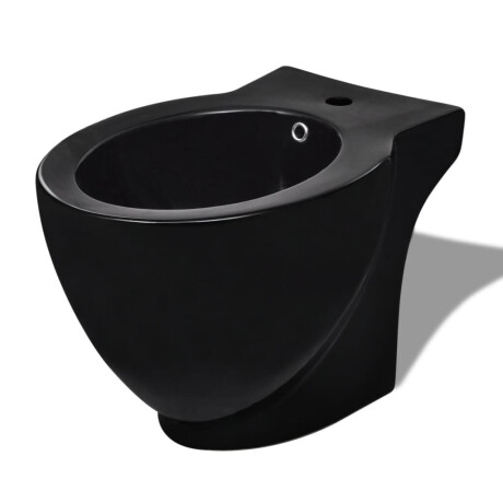 vidaXL Ronde staande keramieken bidet (zwart) afbeelding2 - 1