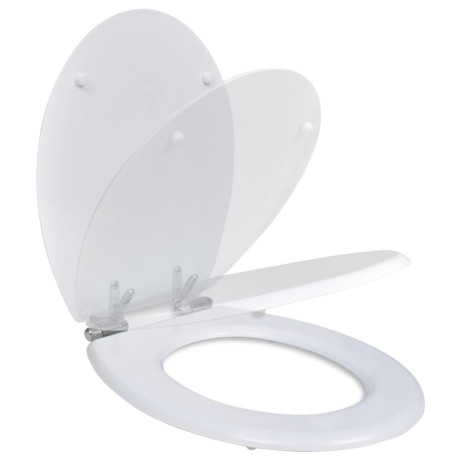 vidaXL Toiletbril soft-close simpel ontwerp MDF wit afbeelding2 - 1