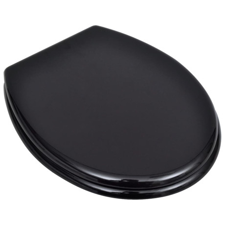 vidaXL Toiletbril simpel ontwerp MDF zwart afbeelding2 - 1
