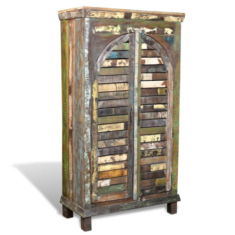 vidaXL Boekenkast met 3 schappen 2 deuren gerecycled hout meerkleurig afbeelding2 - 1