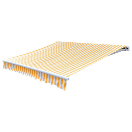 vidaXL Luifeldoek 3x2,5 m canvas zonnebloemgeel en wit afbeelding2 - 1
