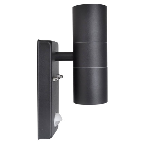 vidaXL Wandlamp met sensor LED cilindervormig RVS zwart afbeelding2 - 1
