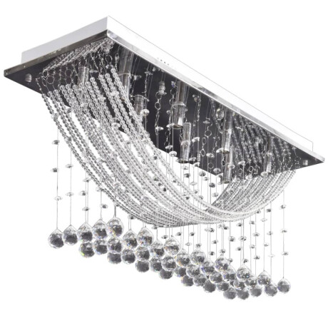 vidaXL Plafondlamp met glinsterende glas kristallen kralen 8xG9 29 cm afbeelding2 - 1