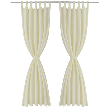 vidaXL Micro-Satijnen Gordijnen met Ringen 140 x 225 cm 2 stuks (Creme) afbeelding2 - 1