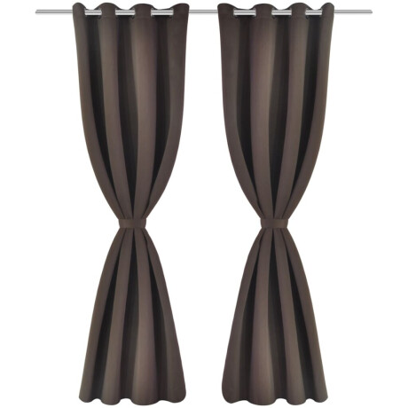 vidaXL Gordijnen met metalen ringen 135 x 245 cm 2 stuks (bruin) afbeelding2 - 1
