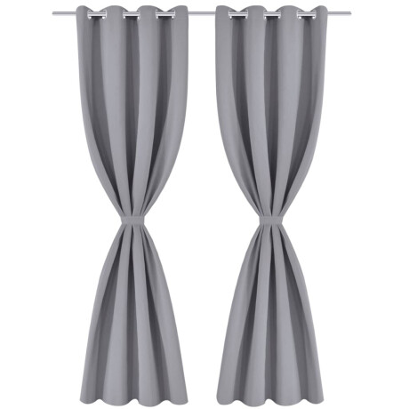 vidaXL Gordijnen met metalen ringen 135 x 245 cm 2 stuks (grijs) afbeelding2 - 1