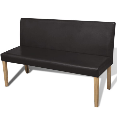 vidaXL Bankje 139,5 cm kunstleer donkerbruin afbeelding2 - 1