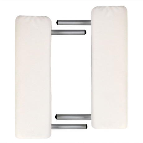 vidaXL Massagetafel met 2 zones inklapbaar aluminium frame crèmewit afbeelding2 - 1