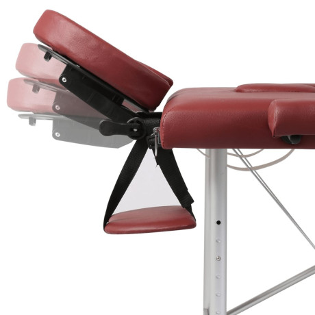 vidaXL Massagetafel met 2 zones inklapbaar aluminum frame rood afbeelding2 - 1